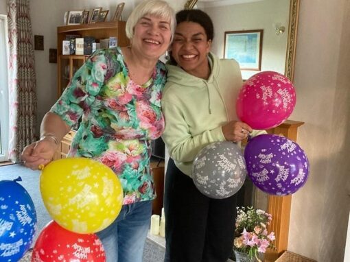 Suizanna from Ukraine reunited with her mum