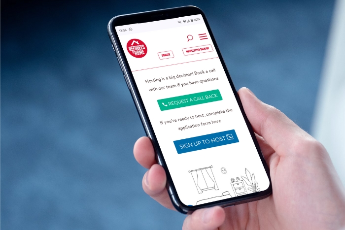 Guest and Host in kitchen